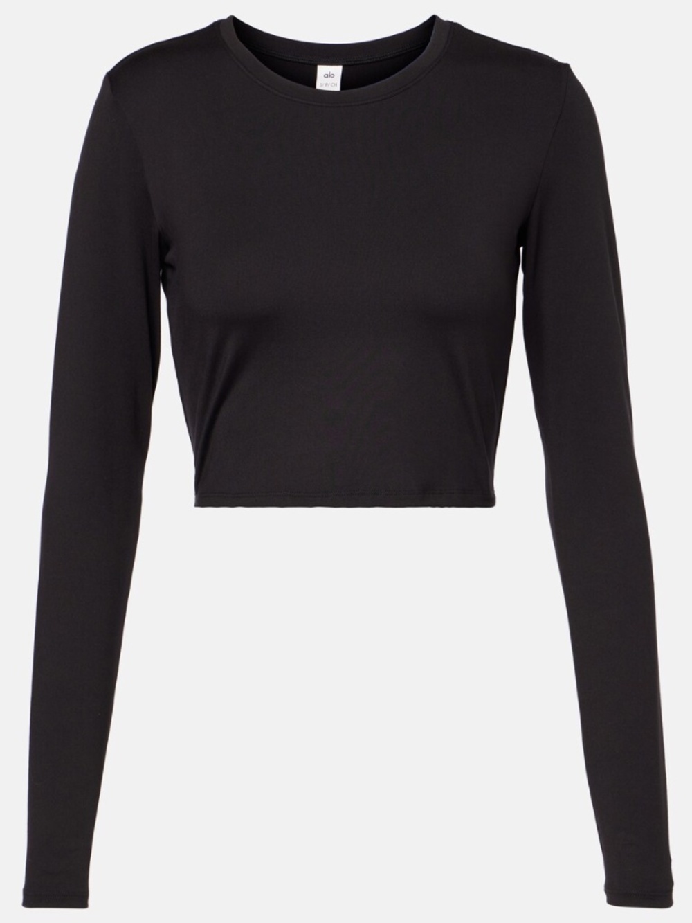 Alo Yoga Alosoft Crop Finesse Long Sleeve – Black – Size Large